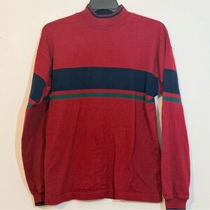 Thatcher & Cross Rugby Gear Mock Neck Stripe Pullover Sweatshirt M